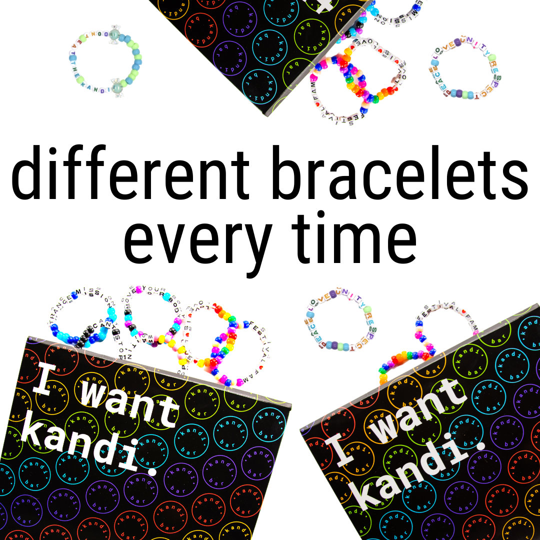  Kandi Bracelets, Custom Kandi // Rave Stretch Bracelets/Kandi  Trade/Party Favors : Handmade Products
