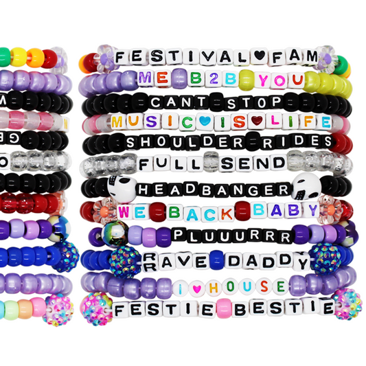 Beaded Friendship Bracelet, Personalize With Name or Word of Your Choice  Kandi, Festival Bracelet Ships Fast From USA 
